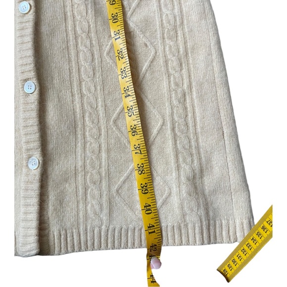 Vintage Liz Claiborne Lambswool Angora Cable Knit Duster Cardigan Sweater Small - Picture 7 of 9